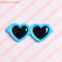 MG 10Pcs New Cute Resin Mini Cartoon Heart-Shaped Glasses Flat Back Cabochon Scrapbook Kawaii DIY Embellishments Accessories