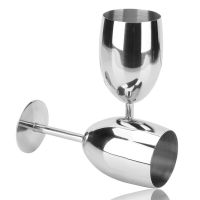 2 PcsLot 265ml Stainless Steel Wine Cup Glass Silver Goblet Juice Drink Metal Cups Champagne Goblet Party Barware Kitchen Tools