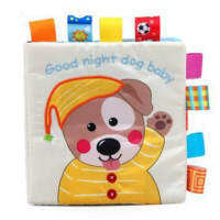 Baby Soft Book Dog Pattern หนังสือผ้าสำหรับเด็กวัยหัดเดินสีสันสดใสสำหรับการศึกษาปฐมวัยการฝึกสัมผัสและรู้สึก