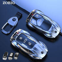 ZOBIG สังกะสีโลหะผสมโลหะสมาร์ทกรณีฝาครอบ Shell สำหรับ Audi Key Fob Case Shell สำหรับ Audi A4 A5 A6 A4L S4 Q5 Q7 TTS A3 A7 A8สำหรับ Audi Original Key Shell