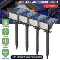 ♨☈▬ 1/2Pcs Solar Powered 53LED Lamp Adjustable Solar Spotlight In-Ground IP65 Waterproof Landscape Wall Light Outdoor Lighting