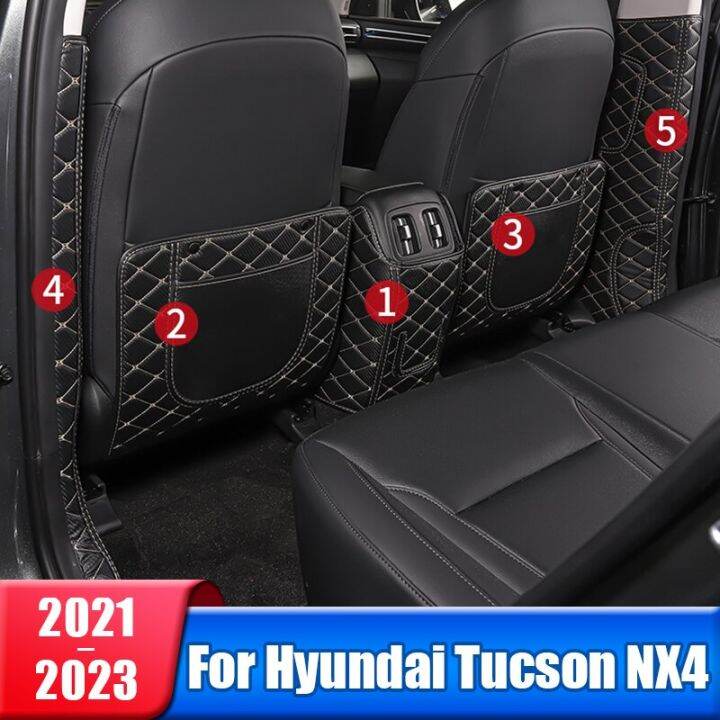 Leather Car Seat Back Pad Anti Kick Cover For Hyundai Tucson NX4 2021