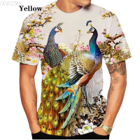 2023 NEW New Casual Short Sleeved T-shirt with High-quality 3d Peacock Print, Fashionable for Men And Women in Summer fashion