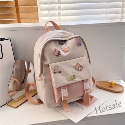 【hot sale】♙❁ C16 Casual Backpack Japanese Harajuku Style Travel Backpack Korean Style Student Female Simple Schoolbag