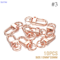 ?【Lowest price】SUTAI 10ชิ้น ล็อต12x33มม. อัลลอยด์หมุนได้ก้ามปูตะขอพวงกุญแจสุนัขตะขอเกี่ยวกระเป๋าพวงกุญแจเชื่อมต่อสำหรับทำเครื่องประดับ DIY การค้นพบ