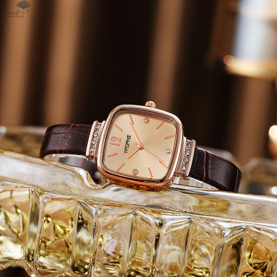 คริสตัลนาฬิกาควอตซ์สี่เหลี่ยมสำหรับผู้หญิง Amart อ่านง่ายของขวัญสำหรับแฟนสาววันวาเลนไทน์นาฬิกาอะนาล็อกสามมือ