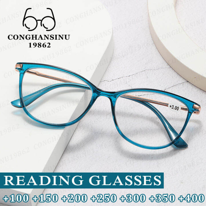 Anti Blue Light Cat Eye Frame Reading Glasses For Women Men Farsighted