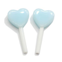 Newest Pas Colorful Love Heart Lollipop Candy Flatback Resin Cabochons Crafts For Diy Decor