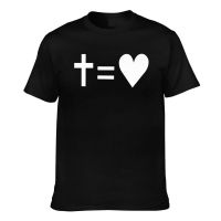 Cross Equals Heart Mens Short Sleeve T-Shirt