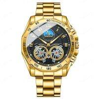 sunmi Mens Multifunctional Skeleton Double Tourbillon นาฬิกาจักรกลนาฬิกาแฟชั่น