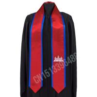 กัมพูชาธงผ้าพันคอพิมพ์สำเร็จการศึกษา Sash Stole International Study ต่างประเทศ Unisex Party Accessory