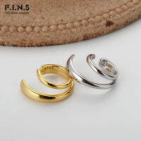 F.I.N.S 1PC Korea Style 100 925 Sterling Silver Glossy Ear Clip Geometric Ear Buckle No Puncture Cartilage Fine Jewelry