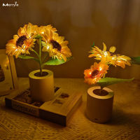 Artificial Tulip Sunflower Decorative Light Rechargeable Bedroom Lamp Creative Night Light for Kids Friend Birthday Holiday Gift