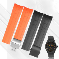 Arc Mouth Rubber Watch Band For Citizen Air Eagle Mido Helmsman M005 Sao Orange Mens Black Blue Watch Strap 23mm 22mm