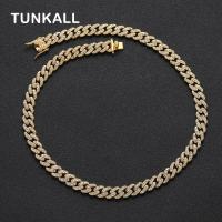 9mm Rhinestone Cuban Link Necklace Men And Women Alloy Necklace Party Jewelry  AC024 Fashion Chain Necklaces