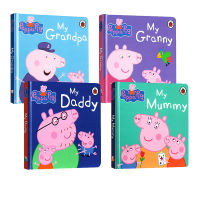 English original peppa S family pink pig little sister Peppa Pig big family paperboard Book 4 volume set my mummy daddy granny grandpa English Enlightenment childrens story picture book