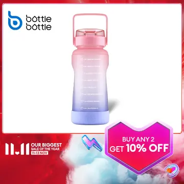 1100ml Sports Water Bottle with Time Marker BPA Free & Leak proof Portable  Reusable Drinking Kettle Fitness Sport Water Jug for Men Women Kids Student  to Camping Office School Gym Workout 