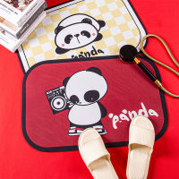 Spot parcel post Bathroom Mats Household Panda Bathroom Absorbent Floor Mat Cartoon Festive Red Quick-Drying Absorbent Car Mat Wholesale