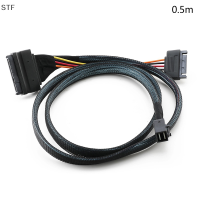 STF ในตัว12G Mini SAS HD เพื่อ U.2 36P SFF-8643กับ SAS สาย SFF-8639 U.2 0.5M 1m พร้อมแหล่งจ่ายไฟ SATA 15Pin เหมาะสำหรับ U.2 SSD