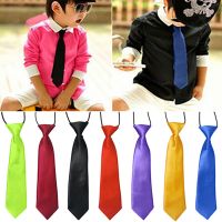 【Ready】Necktie เนคไทเด็กผู้ชายสีทึบยืดหยุ่นระบายอากาศได้สำหรับงานแต่งงาน