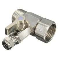 RO Feed Water Adapter 1/2" to 1/4" Ball Valve Faucet Tap Feed Reverse Osmosis Silver Plumbing Valves