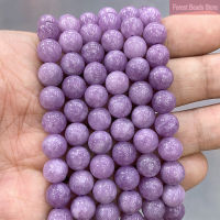 สีม่วงอ่อน Jaspers หินธรรมชาติ Chalcedony รอบลูกปัดสำหรับเครื่องประดับทำ Diy Charms สร้อยข้อมือสร้อยคอ15 "Strand 6 8 10 12มม.