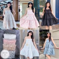 MF110  เดรส สายเดี่ยวแต่งระบาย ลายดอกนูน ลุคคุณหนูน่ารักมาก  งานผ้าแจ็คการ์ด Jacquard fabric  Freesize:อก 32”-38”  ชุดยาว 33”  เอว 26”-40”  สะโพก 40”+