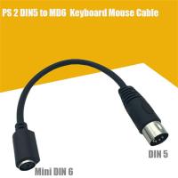 PS 2 DIN5 ชาย MD6 หญิงคีย์บอร์ดเมาส์สาย Mini DIN 6Pin to DIN 5Pin PS 2 ถึง AT คีย์บอร์ดอะแดปเตอร์แปลง-nxfnxfnxghnxgb