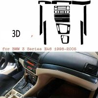 1Set Interior Dash Wrap Trim For BMW 3 Series E46 1998-2005 Carbon Fiber 3D Sticker Durable For Left Side Car Decor Accessories