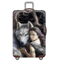 [Koala Travel] ฝาครอบกระเป๋าเดินทาง Shadow Wolf สำหรับกระเป๋าเดินทางขนาด18 32นิ้วฝาครอบป้องกันกระเป๋าเดินทางรถเข็นยืดหยุ่นผ้าคลุมกระเป๋าเดินทาง2021ใหม่