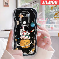 JIUMOO เคสสำหรับ OPPO A5 2020 A9 2020ลายการ์ตูนจรวดนักบินอวกาศเคสมือถือกันกระแทกแบบใสนิ่มลายเนื้อครีมขอบคลื่นฝาครอบป้องกันซิลิกาเจลโปร่งใสลายกล้องถ่ายรูปเก๋ไก๋