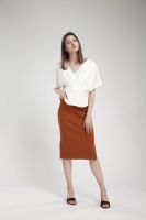 QueenCows : กระโปรงหลังคลอด Mora Support Midi Skirt (Orange)