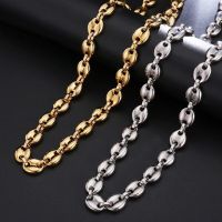 Fashion Creative Coffee Bean Chain Necklace Men 39;s Personality Jewelry Classic Gothic Punk Leisure Locomotive Cool Gift Wholesale