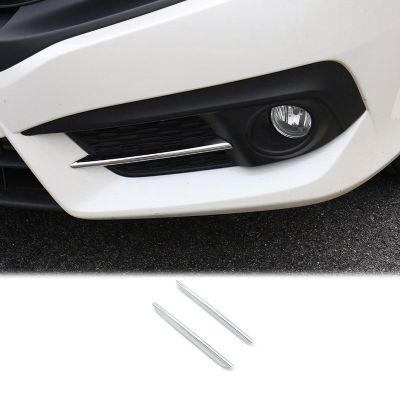 【DT】Car Chrome Front Bumper Fog Light Eyebrow Trim Strip for Honda Civic 2016 2017 2018  hot