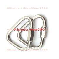 （ At）3.5/4 5/6/7/8/9/10/11/12Mm 304Carabiner รูปไข่ Screwlock ลิงค์ด่วนล็อค RingChain เชือกเชื่อมต่อหัวเข็มขัด