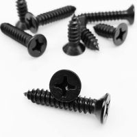 5/50pcs M4.2 M4.8 M5.5 M6.3 Mini Small Black 304 Stainless Steel Cross Phillips Flat Countersunk Head Self Tapping Wood Screw