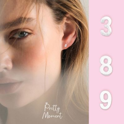 Pretty Moment ต่างหูเงิน ตัวเลข มงคล 0-9 เลข เสริมดวง ชีวิตให้ดี ต่างหูเงินแท้ ต่างหู มินิมอล 925 ของขวัญ 1 ข้าง