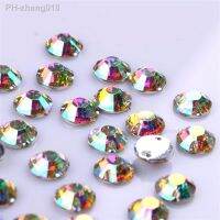 10mm 30pcs/pack Crystal AB Sew On Rhinestones Round Resin DIY Wedding Dress Two Holes Crystals Jewelry Sewing-On Shiny Beads