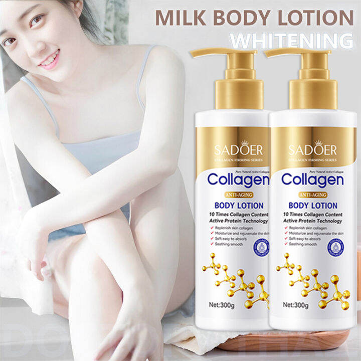 Collagen Whitening Body Lotion Improve Dark Skin Remove Melanin Moisturizing Firming Skin Body 4549