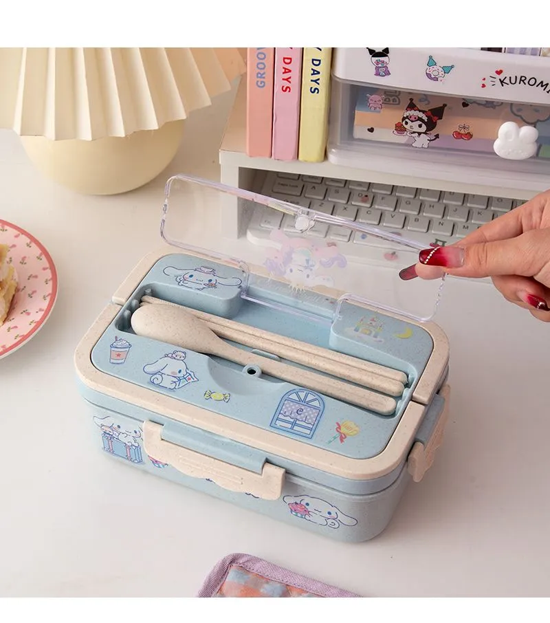 Sanrio 525ml Cute Bento Box My Melody Cartoon Cinnamoroll Reheatable  Microwave Anime Lunch Box