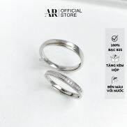 Nhẫn bạc đôi nam nữ Aura Silver, nhẫn cặp Ovis-ND03