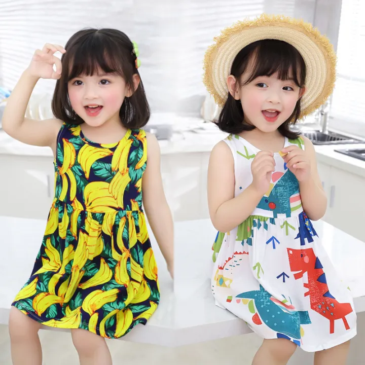 3 PCS Baby Sando Kids Dress for Girls Sleeveless Palda Daster 2-4yrs ...