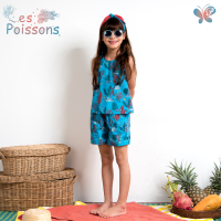 Girl Sea Breeze Set - Les Poissons ชุดเซ็ทเสื้อแขนกุดและกางเกงขาสั้นสำหรับเด็กหญิง จากผ้าพิมพ์ลายจินตนาการใต้ท้องทะเล