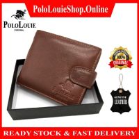 Original Polo Louie Imperial Horse Men Genuine Leather Button Short Wallet Luxury Dom Kulit Lembu Coin Purse