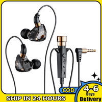 เฮดโฟนแบบเสียบหูหูฟัง KT02 3.5มม. พร้อม Earphone HiFi ไมโครโฟนเบสสำหรับการสตรีมหูฟังคาราโอเกะ