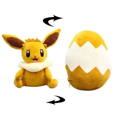 Eevee Stuffed toy cute fox Elf plush doll Turn over Can be transformed egg Fun gifts for Children kids birthday present