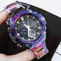 นาฬิกา Casio  สายเหล็กสเเตนเลส  สีไทเทเนียม ตั้งเวลาเเถมฟรีกล่องใส่