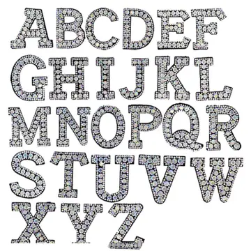 Black Rhinestones 26 Alphabet Letters ABC Sew Iron On Patches Shining  Badges For Name DIY Dress Jeans Appliques Decoration