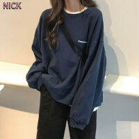 เสื้อสเวตเตอร์NICKสำหรับผู้หญิงรอบคอหลวมแขนยาว