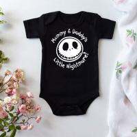 Summer Fashion Baby Halloween Costume One-Piece Bodysuit Mommy And Daddys Little Nightmare Print Baby Jumpsuit Clothes Outfits